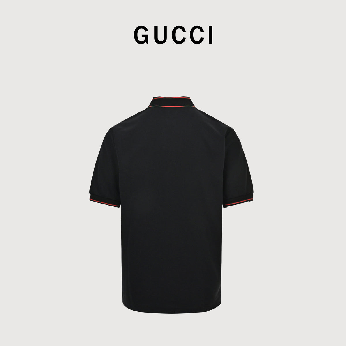 Gucci 25SS Rib Jacquard Short Sleeve Polo Shirt – Black SG2800331-25SS-BLK