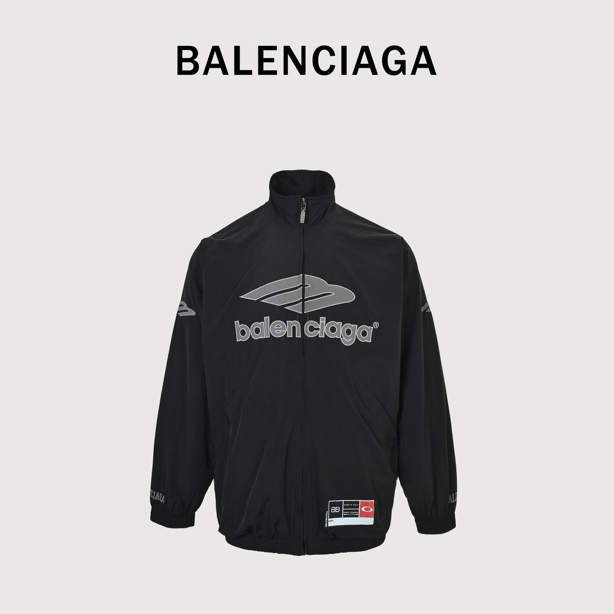 Balenciaga BLCG FW25  Football Series 3M Badge Shell Jacket – Black857734TPQ381000