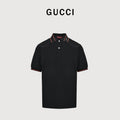Gucci 25SS Rib Jacquard Short Sleeve Polo Shirt – Black SG2800331-25SS-BLK