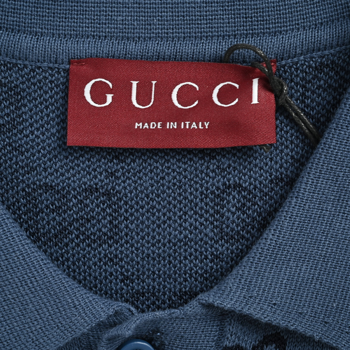 Gucci GG Monogram Gradient Dip-Dye Jacquard Knit Polo Shirt – Navy to White DK3200412