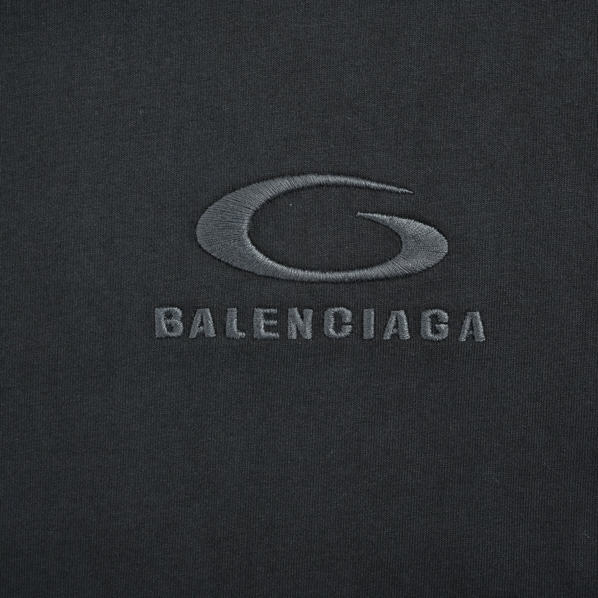 Balenciaga Grey Circle Ring Letter Embroidered Short Sleeve T-Shirt YS3000415