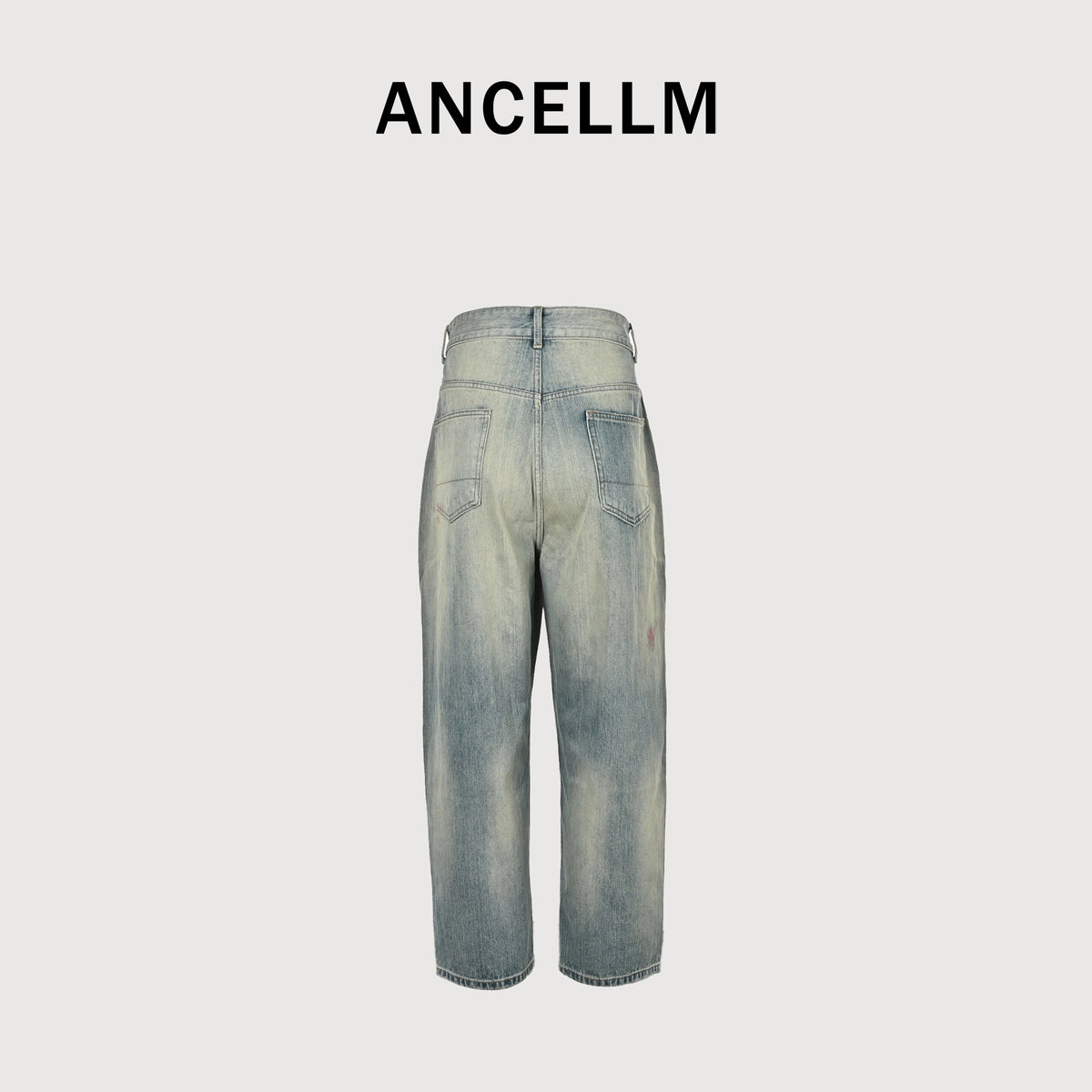 ANCELLM 25SS Destroyed Patch Tapered Jeans – Washed Blue  SG6400317