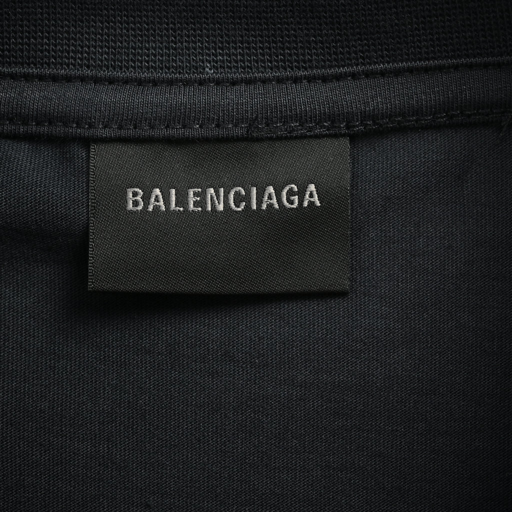 Balenciaga Grey Circle Ring Letter Embroidered Short Sleeve T-Shirt YS3000415