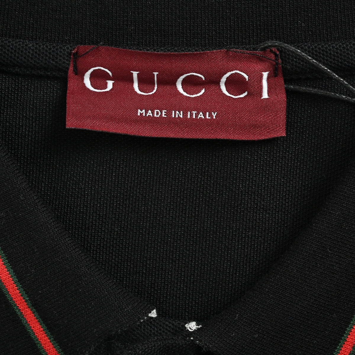 Gucci 25SS Rib Jacquard Short Sleeve Polo Shirt – Black SG2800331-25SS-BLK