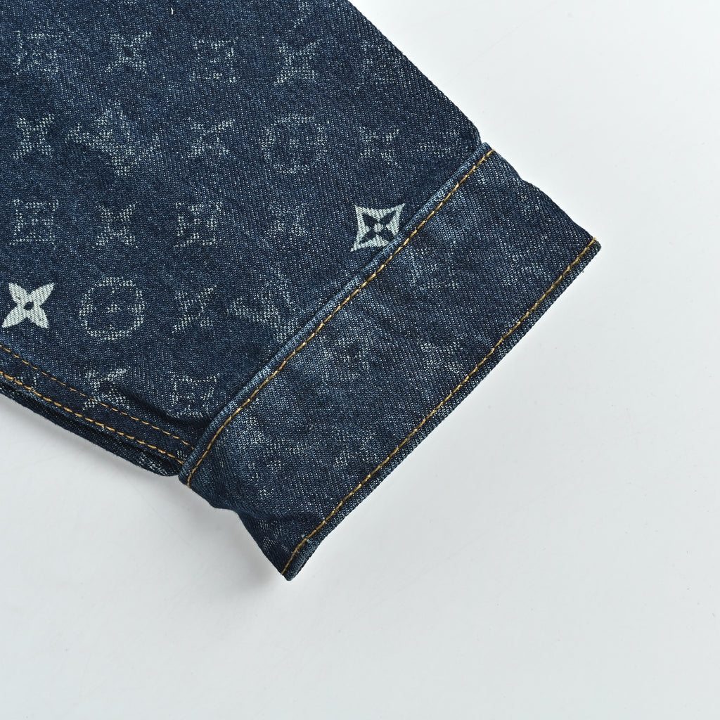 Louis Vuitton LV Monogram Faded Plaid Jacquard Pocket Denim Jacket 2026  R5600819