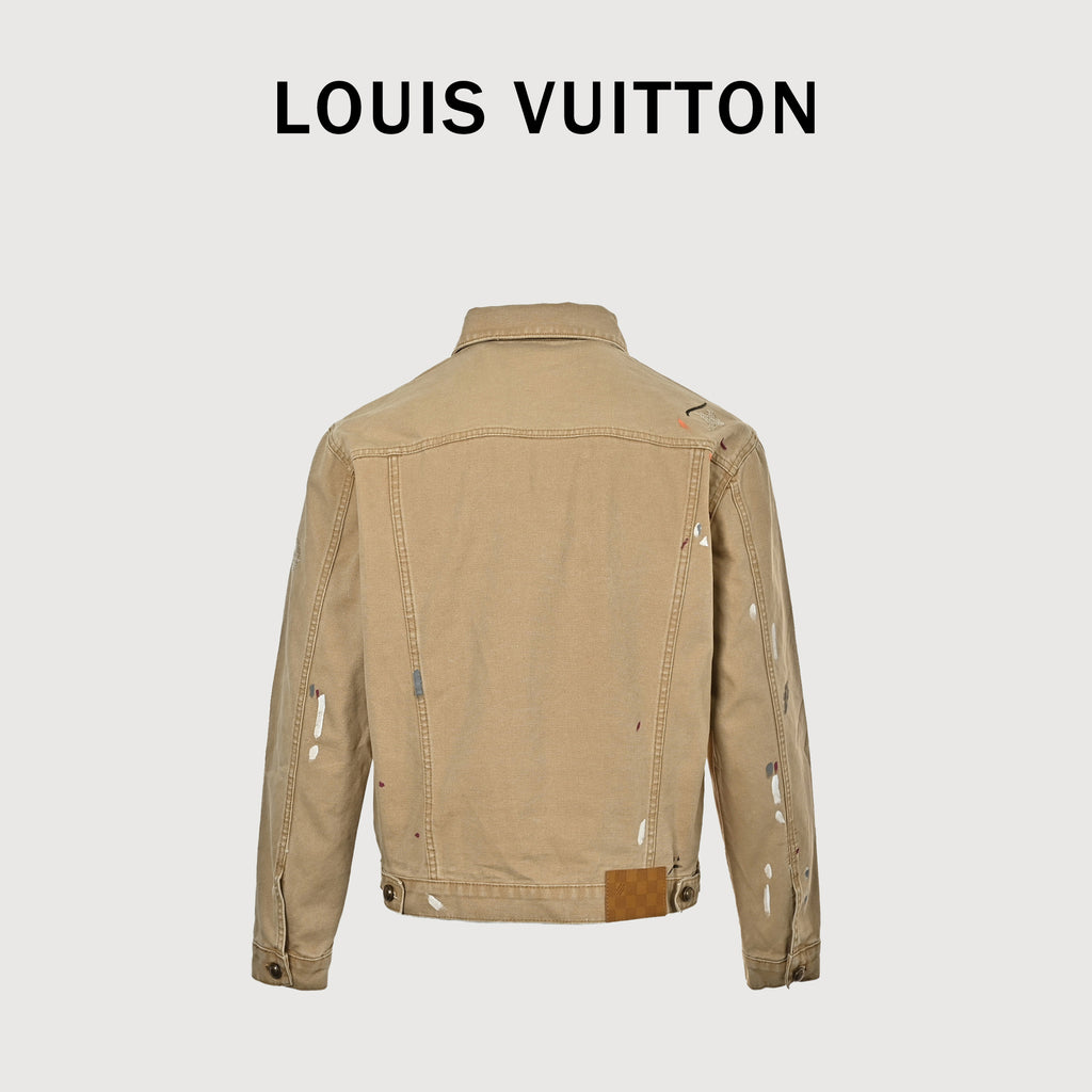 Louis Vuitton LV Ink Splatter Graffiti Denim Jacket 2026 NP7200831