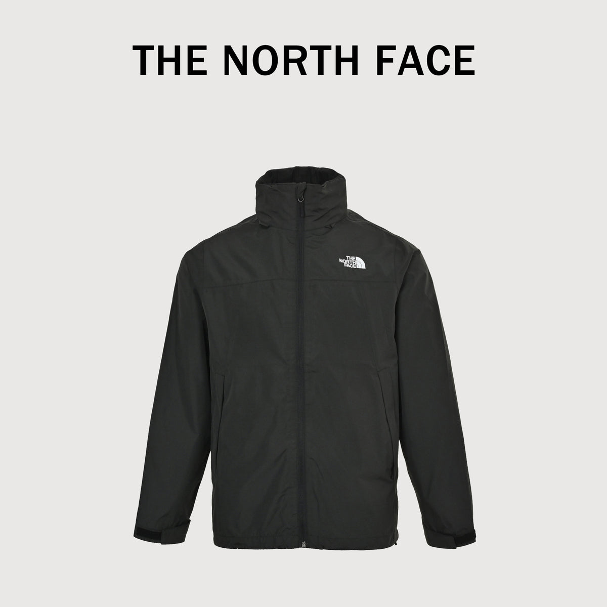 The North Face Embroidered Logo Concealed Hood Shell Jacket – Black  DK6400316