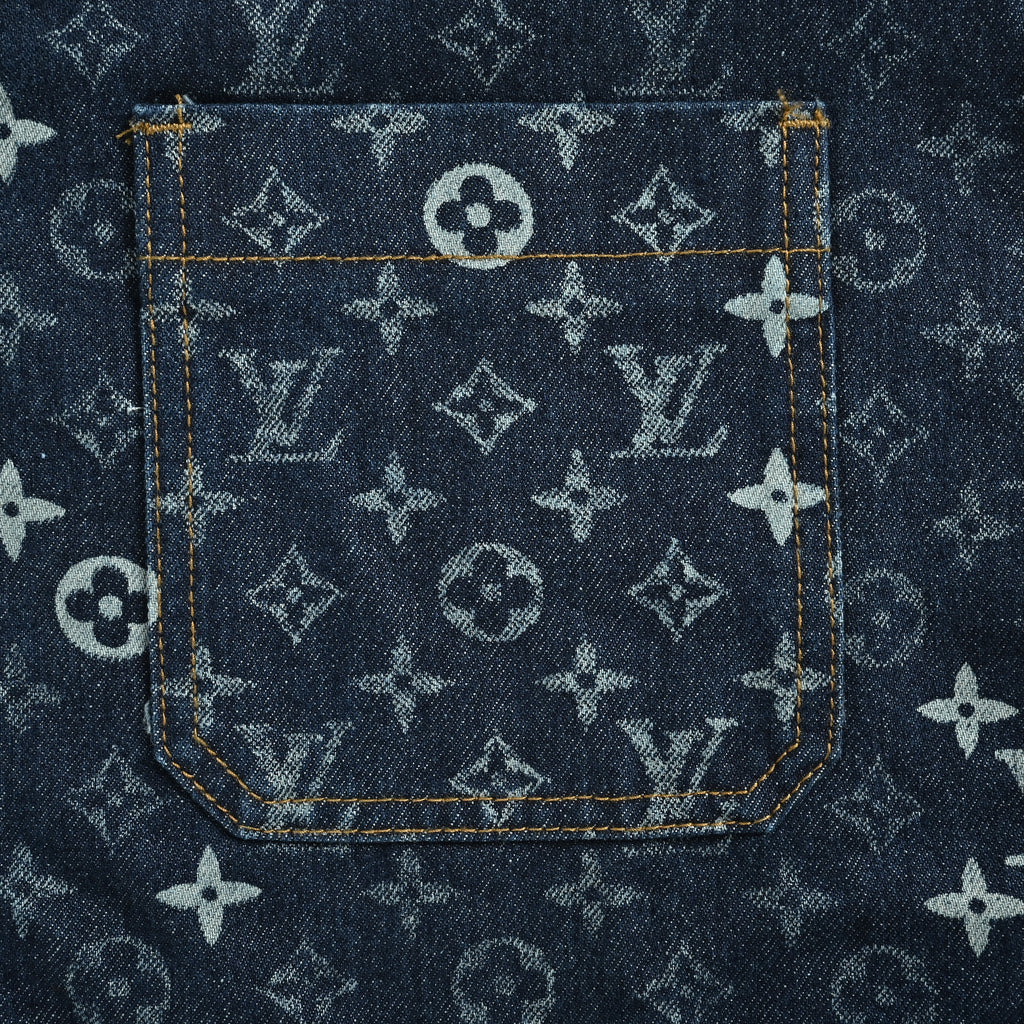 Louis Vuitton LV Monogram Faded Plaid Jacquard Pocket Denim Jacket 2026  R5600819