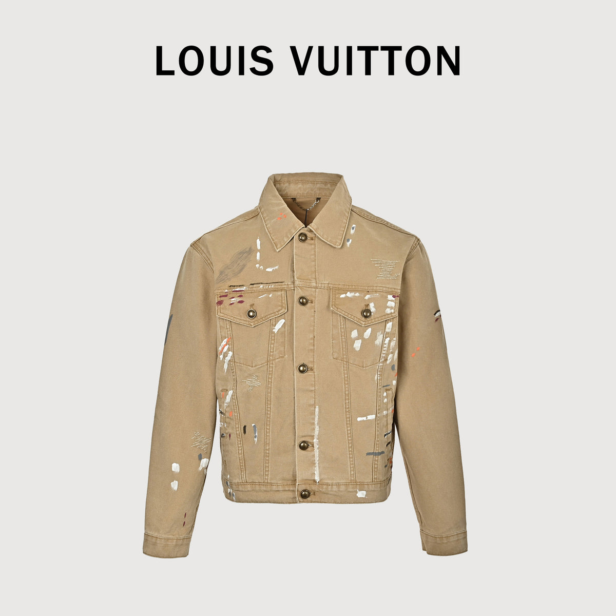 Louis Vuitton LV Ink Splatter Graffiti Denim Jacket 2026 NP7200831
