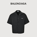 Balenciaga Gothic Letter Print Short Sleeve Camp Shirt  YS3600602