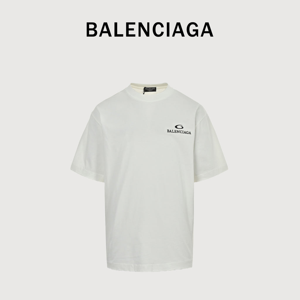 Balenciaga 26SS Back Wheat Crest Embroidered Short Sleeve T-Shirt XBK3000308