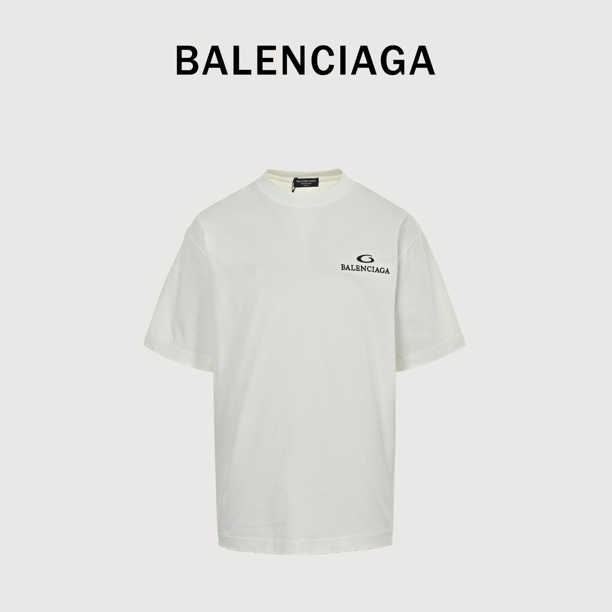 Balenciaga 26SS Back Wheat Crest Embroidered Short Sleeve T-Shirt XBK3000308