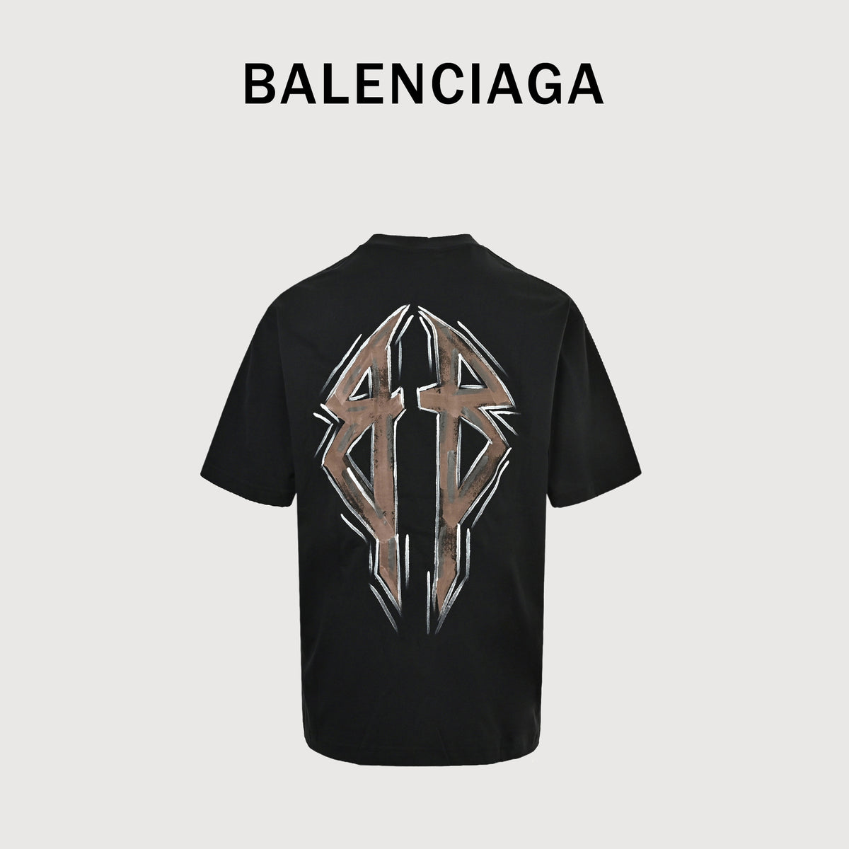 Balenciaga Double BB Hand-Painted Graffiti Short Sleeve T-Shirt  SG260324