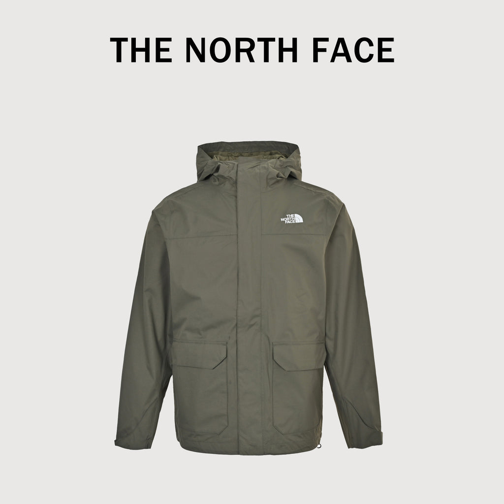 The North Face Embroidered Logo Hooded Shell Jacket – Olive Green DK6400316-OLV
