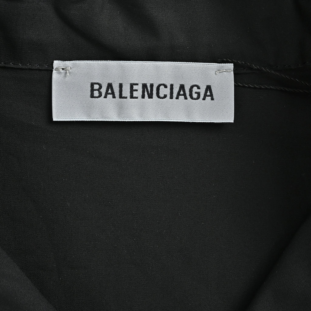 Balenciaga Gothic Letter Print Short Sleeve Camp Shirt  YS3600602
