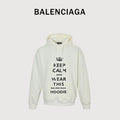 Balenciaga 25FW Crown "Keep Calm" Puff Print Hoodie  HH5000119