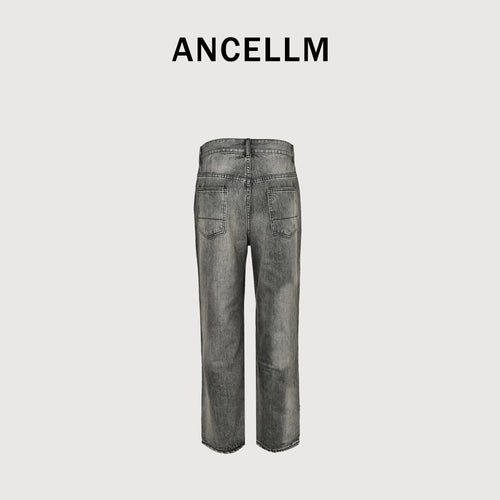 ANCELLM 25 Washed Destroyed Tapered Jeans – Grey Wash  SG6400317-GRY