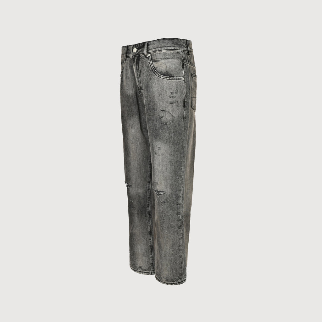 ANCELLM 25 Washed Destroyed Tapered Jeans – Grey Wash  SG6400317-GRY