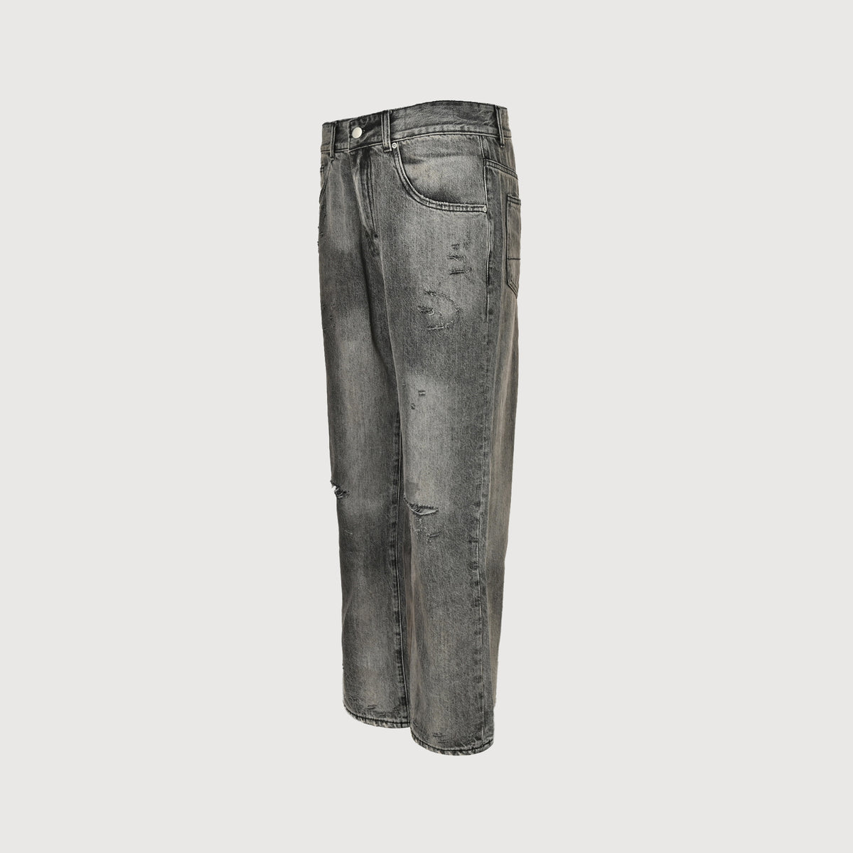 ANCELLM 25 Washed Destroyed Tapered Jeans – Grey Wash  SG6400317-GRY