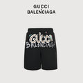 Gucci × Balenciaga 2023 Fall Collab Hand-Painted Logo Shorts – Black XM280042