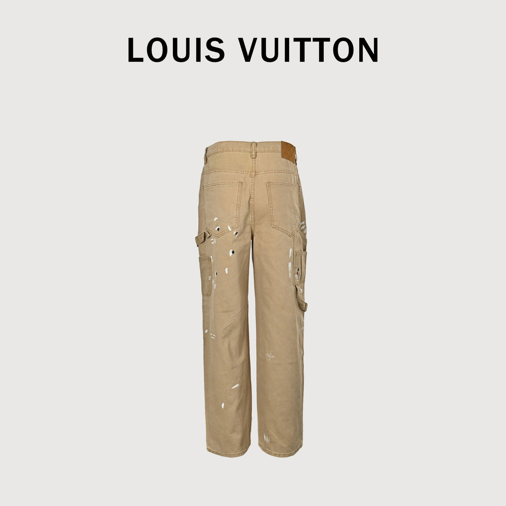 Louis Vuitton LV Ink Splatter Graffiti Denim Pants 2026 NP6600831