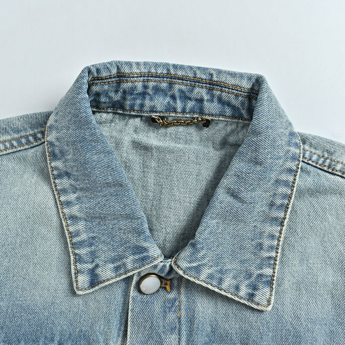 Louis Vuitton SS25 Embroidered Trucker Denim Jacket — Light Blue 1AGINX