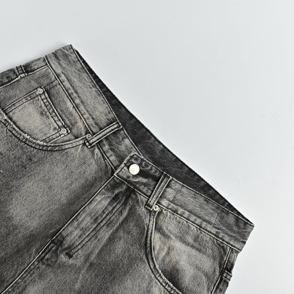 ANCELLM 25 Washed Destroyed Tapered Jeans – Grey Wash  SG6400317-GRY
