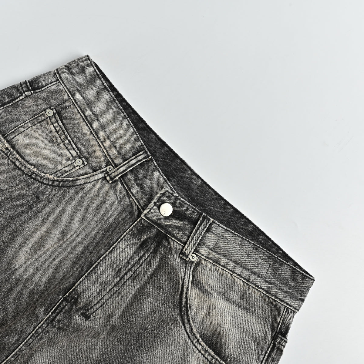 ANCELLM 25 Washed Destroyed Tapered Jeans – Grey Wash  SG6400317-GRY