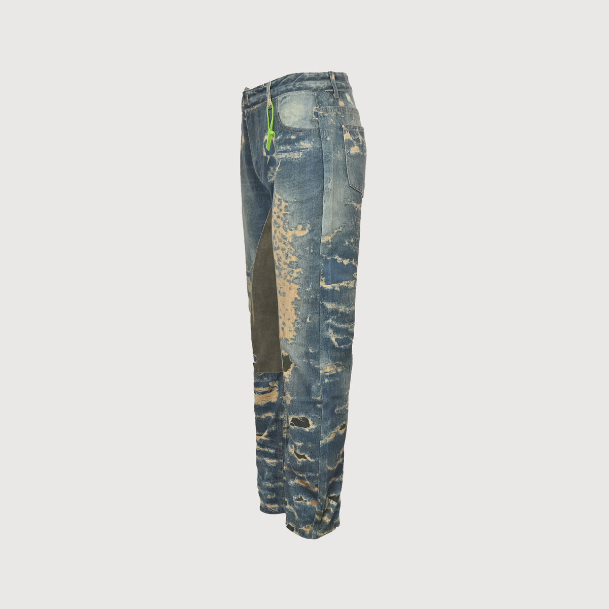 Givenchy GVC Destroyed Distressed Slim Jeans – Indigo Camo Splatter HY5200817