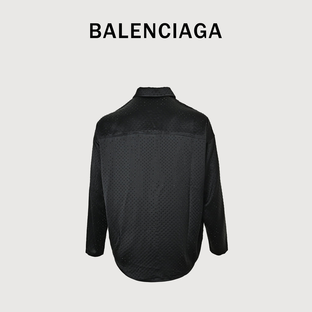 Balenciaga Full Crystal Rhinestone Long Sleeve Shirt  HH6000807