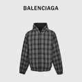 Balenciaga 25FW Plaid Reversible Hooded Jacket  HH9000107
