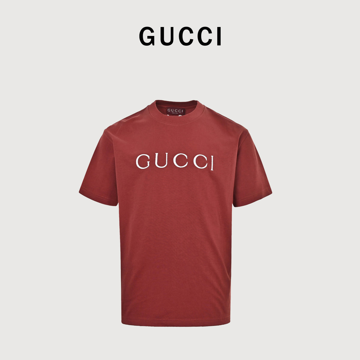 Gucci Classic Embroidered Logo Short Sleeve T-Shirt – Burgundy TS2600421-BRG