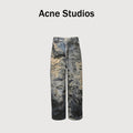 Acne Studios 2023M Trompe L’Œil Destruction Graffiti 3D Print Wide-Leg Jeans  R5401007