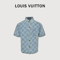 Louis Vuitton Checkerboard Denim Short-Sleeve Shirt 2026  DK3600722