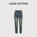 Louis Vuitton Pumpkin Embroidered Slim Jeans – Vintage Indigo Wash XM5201225-PKN
