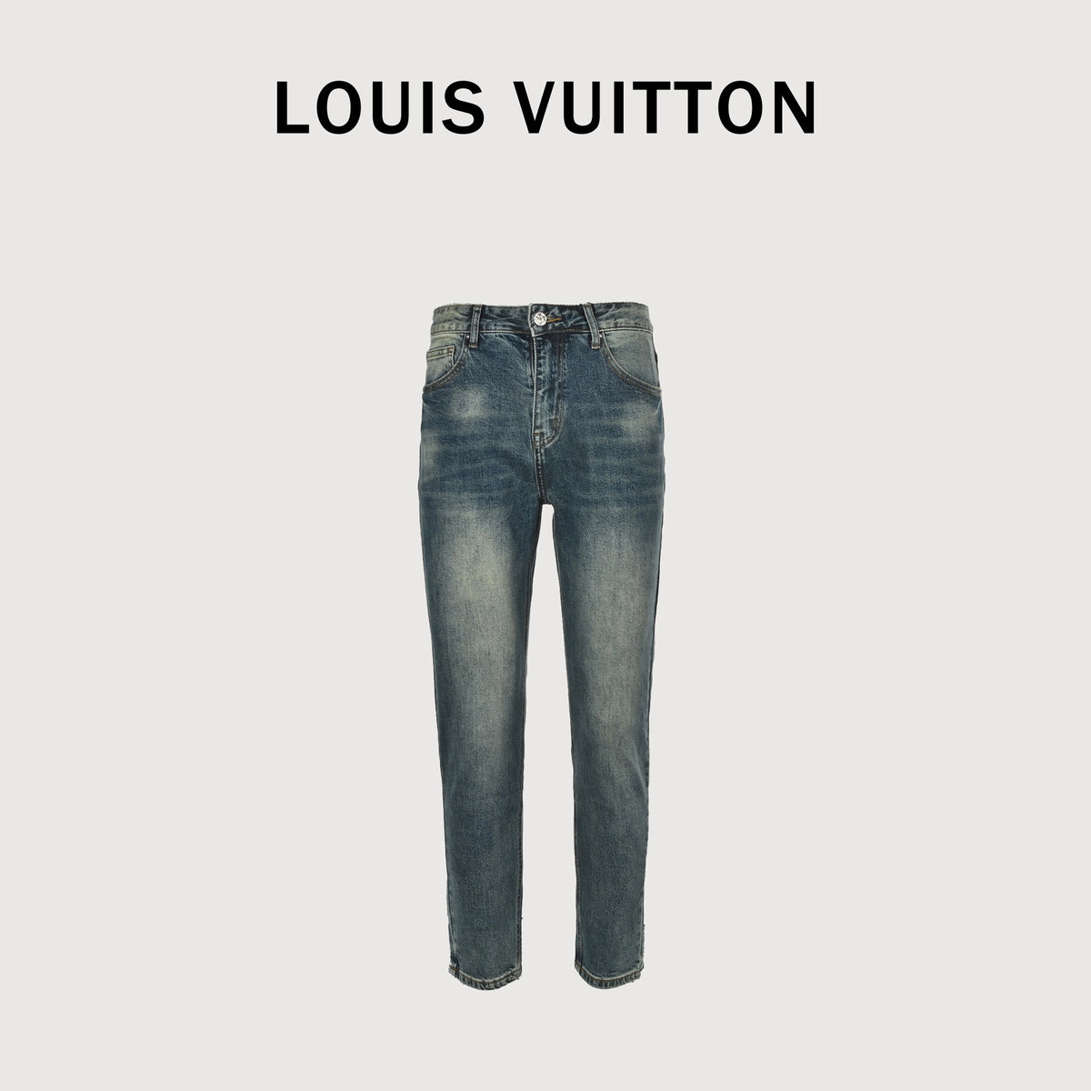 Louis Vuitton Pumpkin Embroidered Slim Jeans – Vintage Indigo Wash XM5201225-PKN