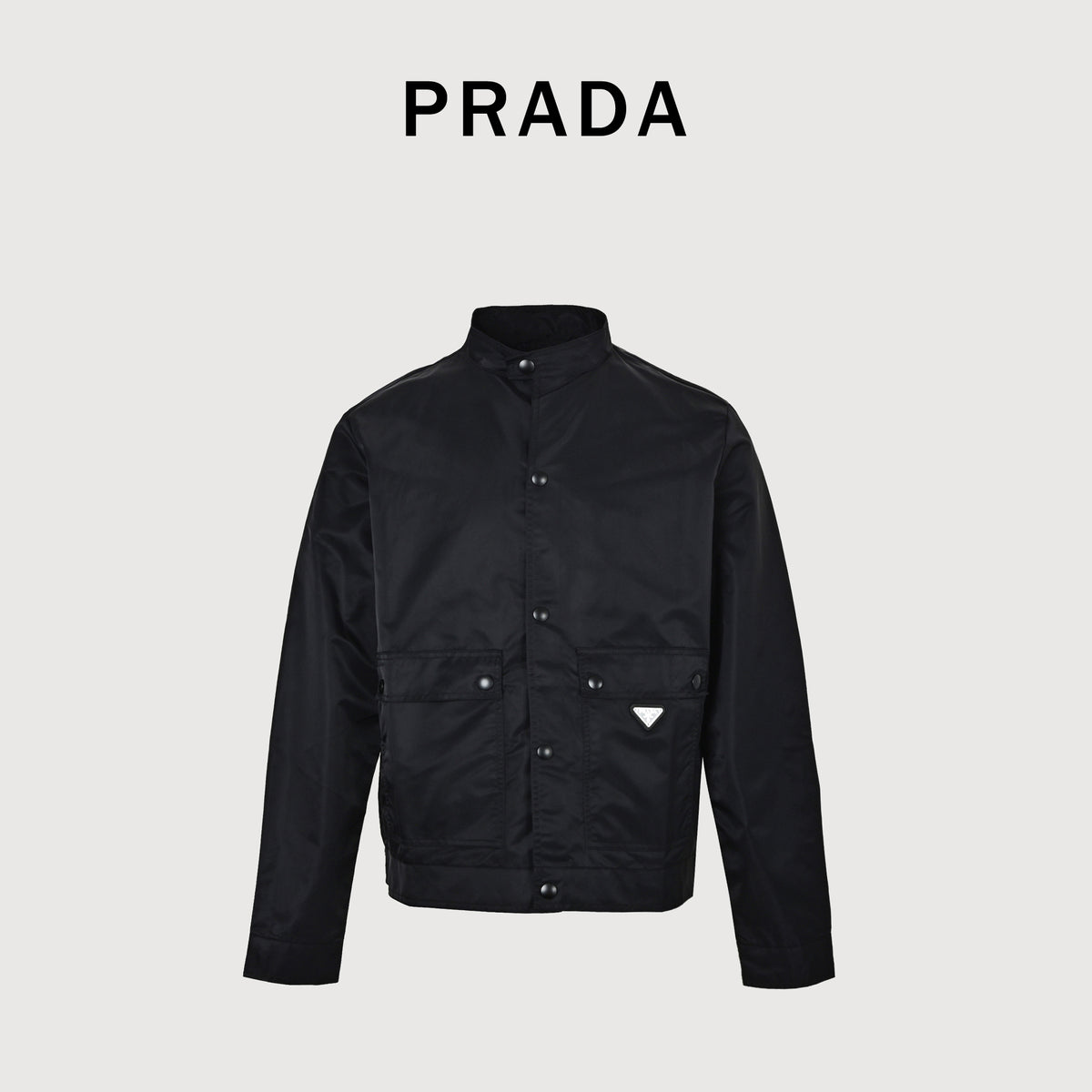 Prada 25FW Re-Nylon Double-Pocket Triangle-Logo Jacket — BlackSGC833-1WQ9-F0002