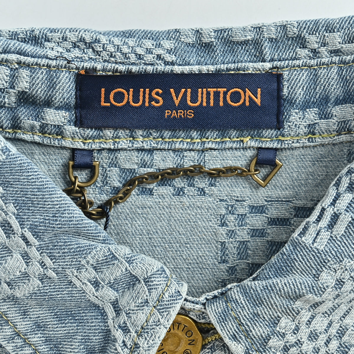 Louis Vuitton Checkerboard Denim Short-Sleeve Shirt 2026  DK3600722
