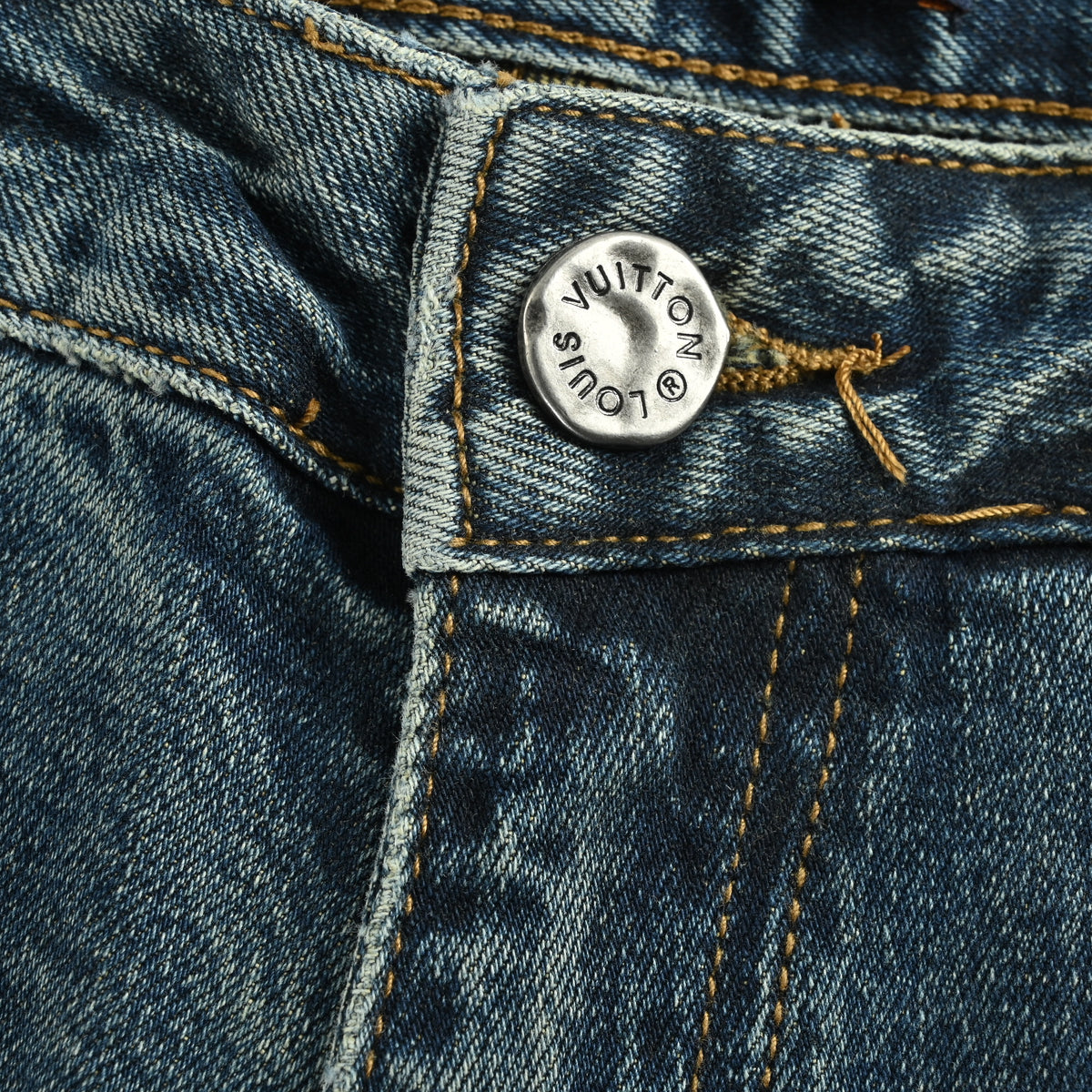 Louis Vuitton Pumpkin Embroidered Slim Jeans – Vintage Indigo Wash XM5201225-PKN