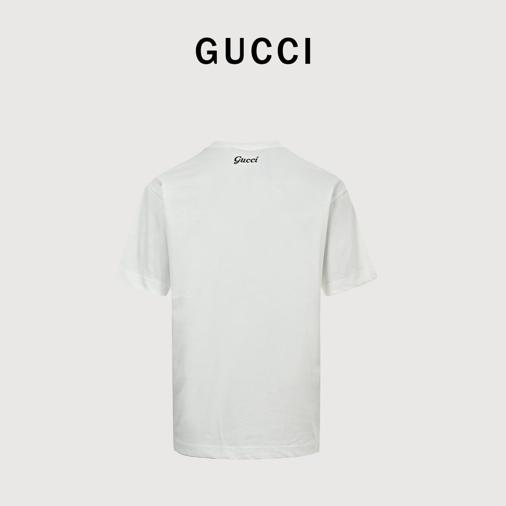 Gucci Classic Embroidered Logo Short Sleeve T-Shirt – White TS2600421-WHT