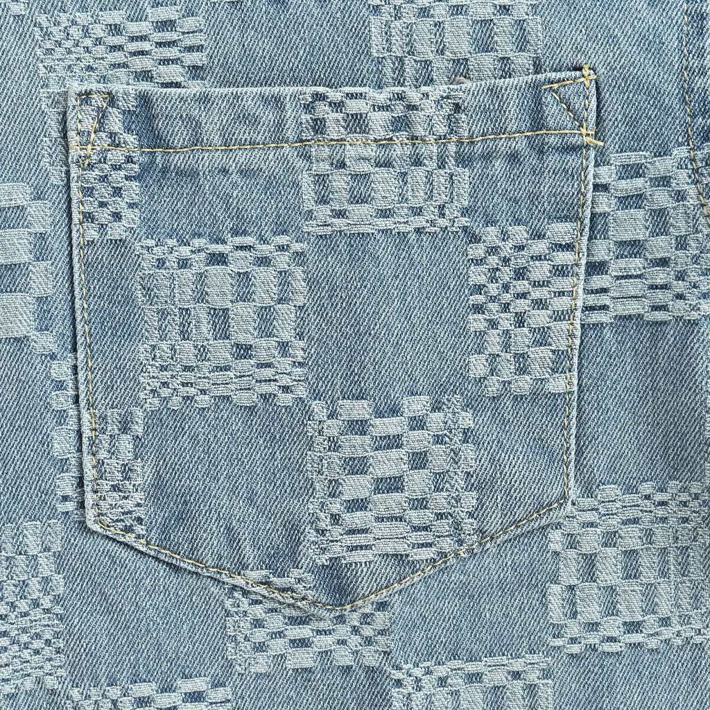 Louis Vuitton Checkerboard Denim Short-Sleeve Shirt 2026  DK3600722