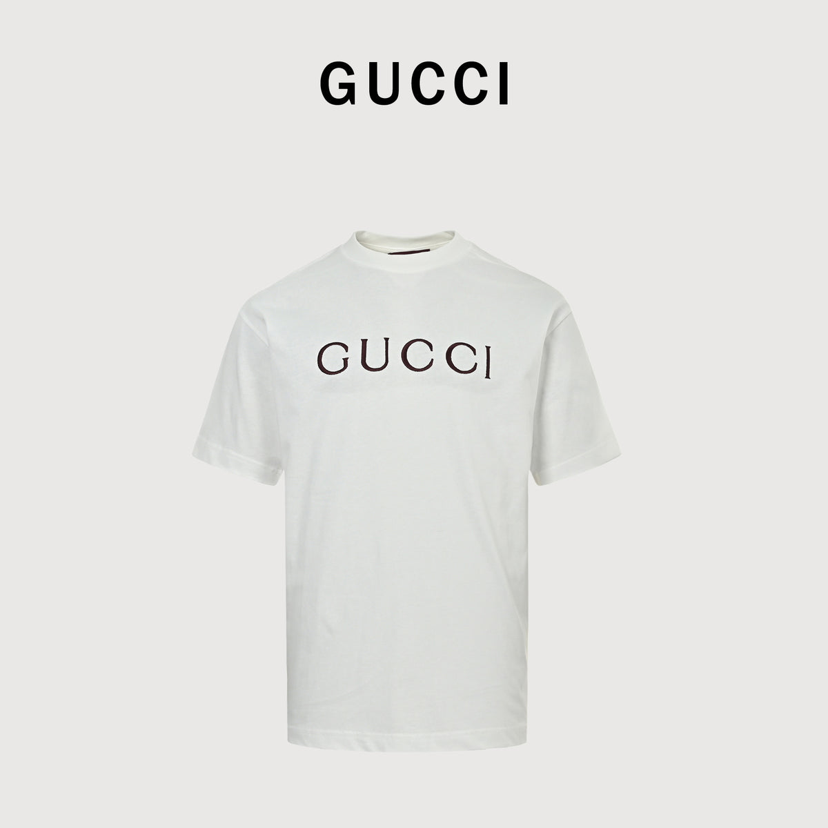 Gucci Classic Embroidered Logo Short Sleeve T-Shirt – White TS2600421-WHT