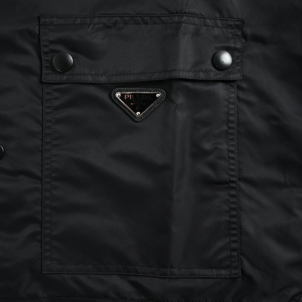 Prada 25FW Re-Nylon Double-Pocket Triangle-Logo Jacket — BlackSGC833-1WQ9-F0002
