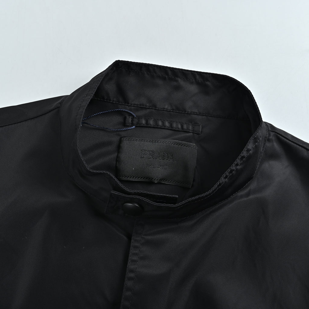 Prada 25FW Re-Nylon Double-Pocket Triangle-Logo Jacket — BlackSGC833-1WQ9-F0002