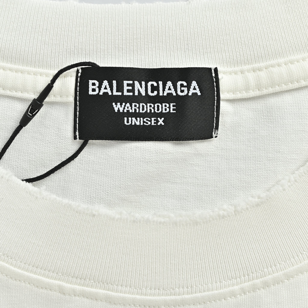 Balenciaga Front & Back Double BB Embroidered Short Sleeve T-Shirt  XBK3000524