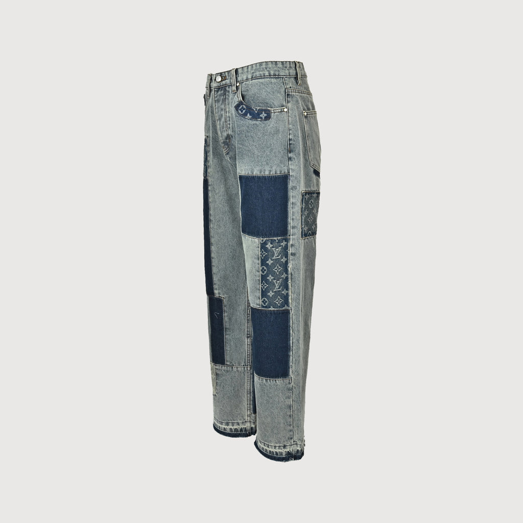Louis Vuitton LV Leather Badge Denim Long-Sleeve Shirt 2026