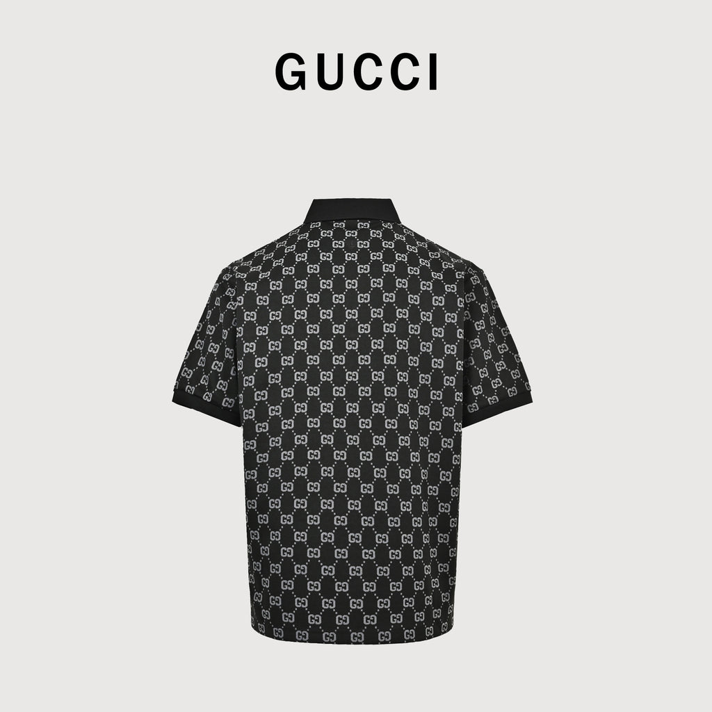 Gucci Classic GG Monogram All-Over Print Polo Shirt – Black SG4400410