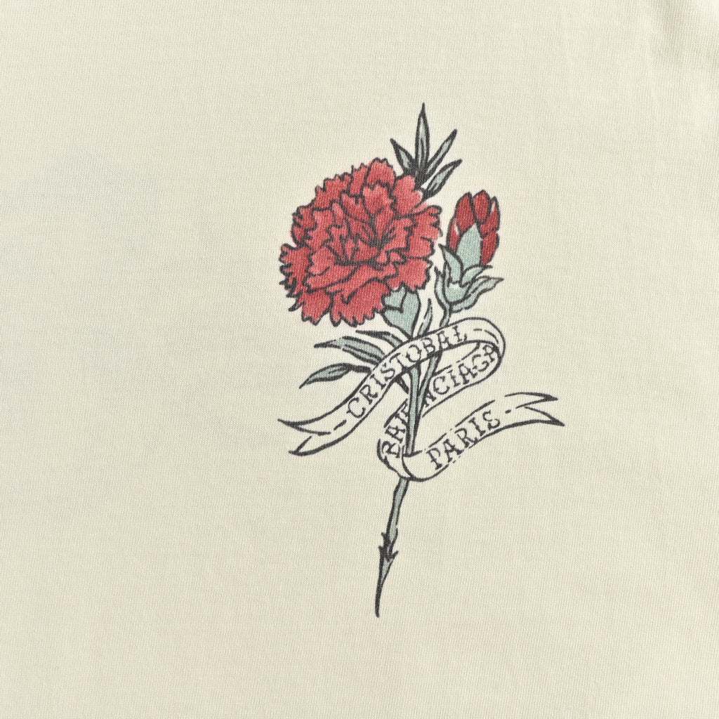 Balenciaga 1917 Rose Tattoo Print Short Sleeve T-Shirt