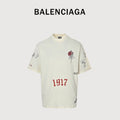 Balenciaga 1917 Rose Tattoo Print Short Sleeve T-Shirt