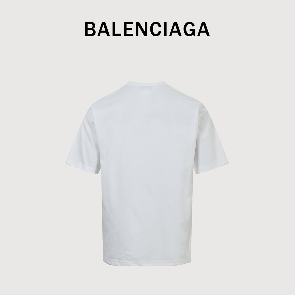 Balenciaga Vertical Script Embroidered Short Sleeve T-Shirt 2026#dk240324
